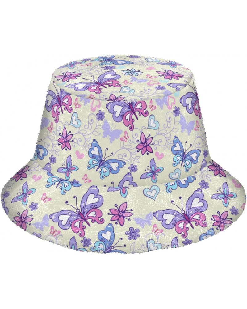 Butterflies Bucket Hat for Women Men Packable Bucket Hat Unisex Golf Bucket hat for Outdoor Travel Fall Winter Multicolor $11...