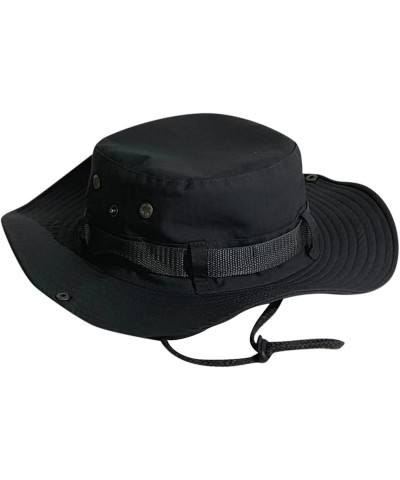 Women Fisherman Caps Mens and Womens Summer Outdoor Sun Protection Wide Brim Hat Outdoor Fisherman Caps Dark Gray $9.45 Sun Hats