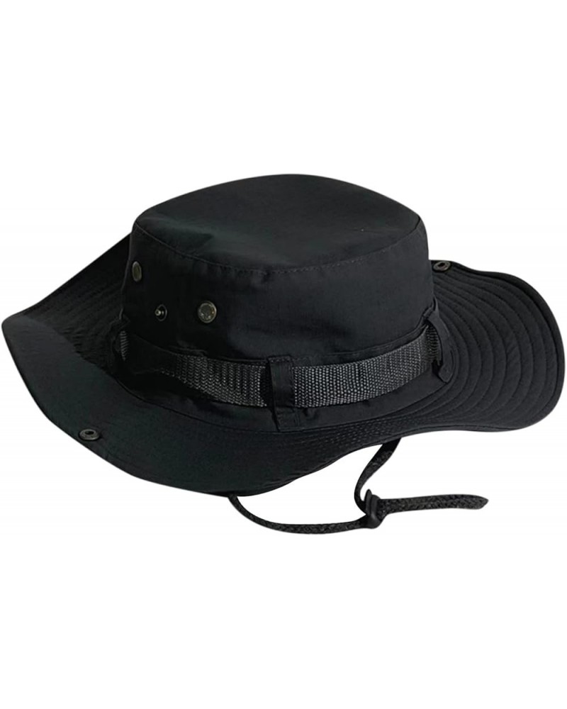 Women Fisherman Caps Mens and Womens Summer Outdoor Sun Protection Wide Brim Hat Outdoor Fisherman Caps Dark Gray $9.45 Sun Hats