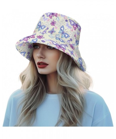 Butterflies Bucket Hat for Women Men Packable Bucket Hat Unisex Golf Bucket hat for Outdoor Travel Fall Winter Multicolor $11...