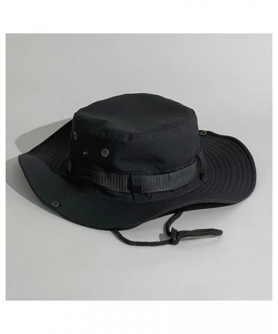 Women Fisherman Caps Mens and Womens Summer Outdoor Sun Protection Wide Brim Hat Outdoor Fisherman Caps Dark Gray $9.45 Sun Hats