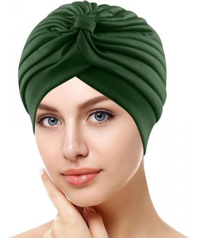 Womens Large Elastic Solid Comfort Flat Hat Monochrome Headband Frat Hat Green $5.49 Baseball Caps