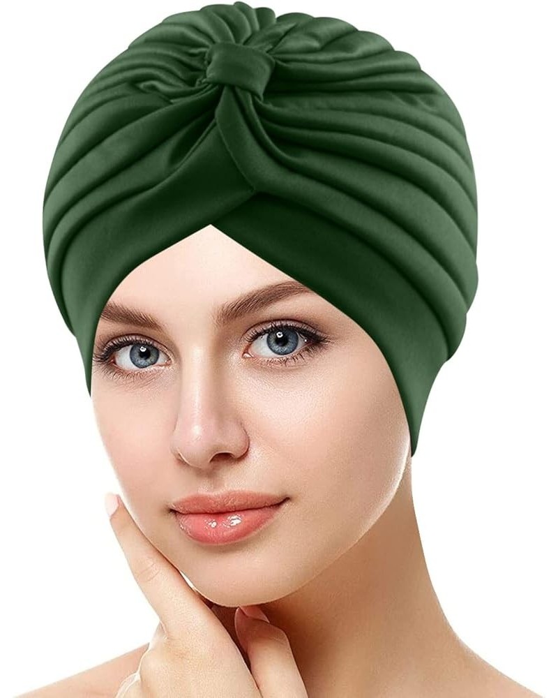 Womens Large Elastic Solid Comfort Flat Hat Monochrome Headband Frat Hat Green $5.49 Baseball Caps