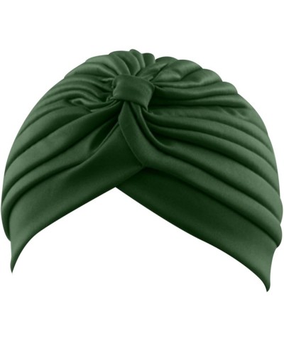 Womens Large Elastic Solid Comfort Flat Hat Monochrome Headband Frat Hat Green $5.49 Baseball Caps