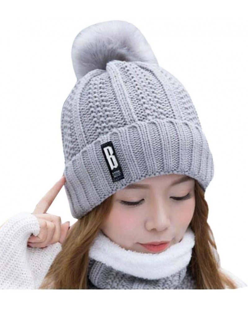 Beanies Women Winter Warm Skullies Knitted Beanie Cute Beanie Outdoor Beanie Cozy Slouchy Skullies Stretchy Skull Cap Grey $1...