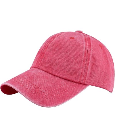 Classic Unisex Baseball Cap Adjustable Washed Dyed Cotton Ball Hat Watermelon Red $9.53 Baseball Caps