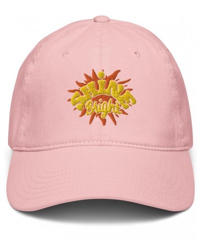 Shine Bright Letters and Sun icon Adjustable Baseball Hat Pink $12.42 Baseball Caps