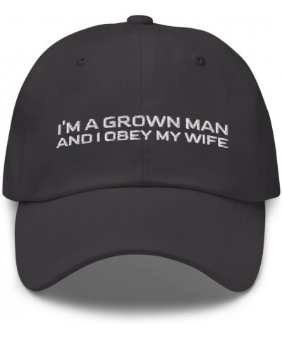 I Obey My Wife - Gifts for Him, Gifts for Your Husband On His Birthday Funny Quotes Hats for Men, Dad Hat Dark Grey $19.32 Ba...