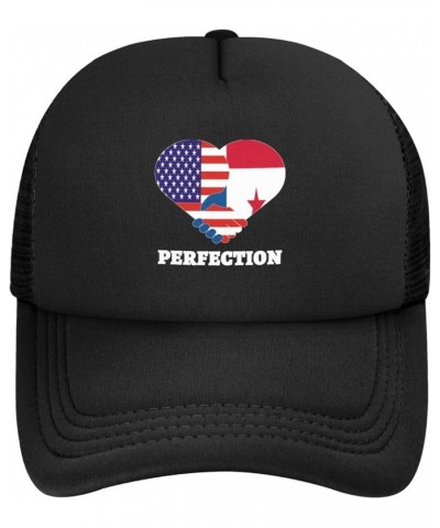 Trucker Hat Mesh Baseball Cap Adjustable Dad Hat Unisex Black $11.48 Baseball Caps