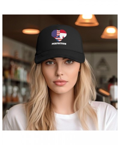 Trucker Hat Mesh Baseball Cap Adjustable Dad Hat Unisex Black $11.48 Baseball Caps