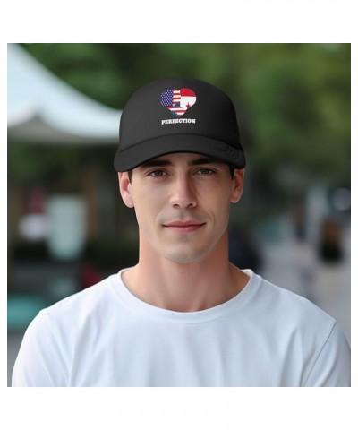 Trucker Hat Mesh Baseball Cap Adjustable Dad Hat Unisex Black $11.48 Baseball Caps