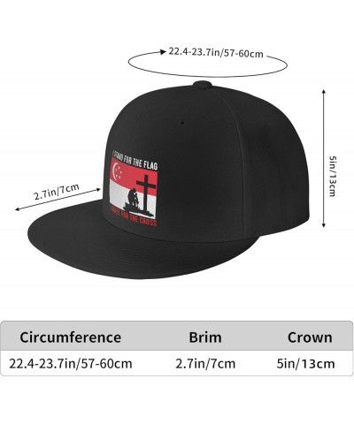 I Stand for The Singapore Flag and I Kneel for The Cross Snapback Hats for Men Baseball Cap Trucker Hat Flat Brim Hats Black ...