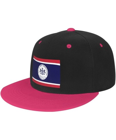 Flag of Erie, Pennsylvania Baseball Cap for Men Women Snapback Hat Adjustable Flat Bill Hats Pink $13.60 Baseball Caps