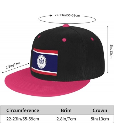 Flag of Erie, Pennsylvania Baseball Cap for Men Women Snapback Hat Adjustable Flat Bill Hats Pink $13.60 Baseball Caps