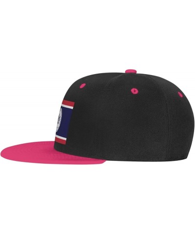 Flag of Erie, Pennsylvania Baseball Cap for Men Women Snapback Hat Adjustable Flat Bill Hats Pink $13.60 Baseball Caps