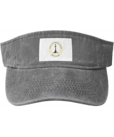 Flag of Middletown, Delaware Sun Visor Hats for Women Men Adjustable Sports Sun Hats Cotton Golf Cap Gray $13.84 Visors