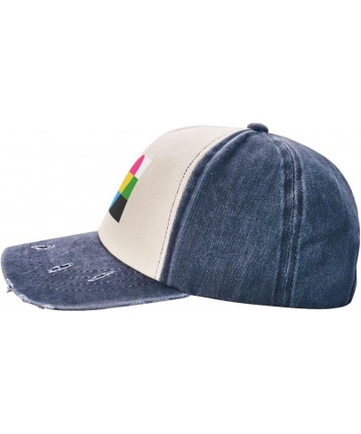 Pansexual Neutrois Pride Flag Baseball Cap Adult Adjustable Casual Duck Tongue Hat Golf Caps Trucker Hats Navy Blue $13.37 Ba...