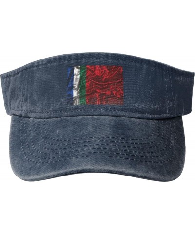 Silk Style Flag of South Moluccas Sun Visor Hats for Women Men Adjustable Sports Sun Hats Cotton Golf Cap Navy Blue $14.33 Vi...