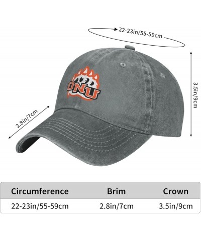 Ohio Northern University Logo Cowboy Hats，Unisex Adjustable for Hat Baseball Cap Casquette Gray $24.90 Cowboy Hats