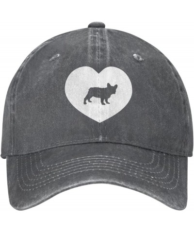 I Love French Bulldog Cowboy Cap Adjustable Washable Cowboy Baseball Hat Unisex Black Deep Heather $13.40 Cowboy Hats