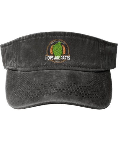 Beer is Made from Hops Ard Parts Sun Visor Hats for Women Men Sun Hat Cotton Golf Hat Vintage Baseball Cap Black $10.10 Visors