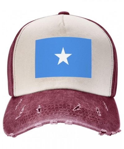 Somalia Flag Upgrade Your Style with Funny Adjustable Cotton Baseball Caps for Men and Women Dark Red $14.77 Baseball Caps