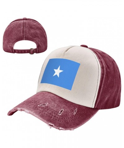 Somalia Flag Upgrade Your Style with Funny Adjustable Cotton Baseball Caps for Men and Women Dark Red $14.77 Baseball Caps