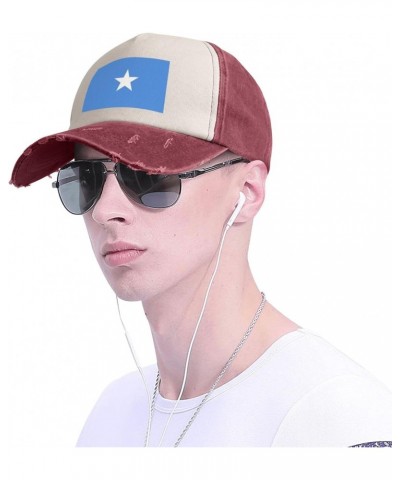 Somalia Flag Upgrade Your Style with Funny Adjustable Cotton Baseball Caps for Men and Women Dark Red $14.77 Baseball Caps