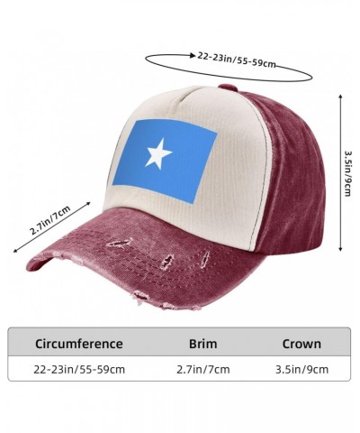 Somalia Flag Upgrade Your Style with Funny Adjustable Cotton Baseball Caps for Men and Women Dark Red $14.77 Baseball Caps