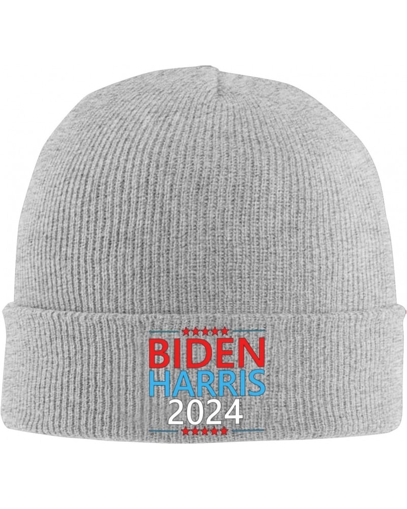 Biden Harris 2024 Knit Hats Winter Warm Chunky Beanie Hat for Men Women Gray $10.48 Skullies & Beanies