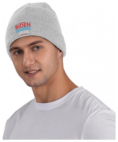 Biden Harris 2024 Knit Hats Winter Warm Chunky Beanie Hat for Men Women Gray $10.48 Skullies & Beanies