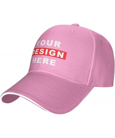 Custom Hats for Gifts Personalize Your Own Baseball Caps Men's Trucker Hats Women's Cowboy Hats Pink -012 $4.79 Baseball Caps