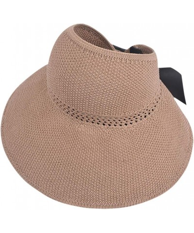 Adjustable Cycling Hat Straw Ladies Beach Hat Floppy Women Cap Summer Sunscreen Baseball Caps Khaki $8.22 Sun Hats