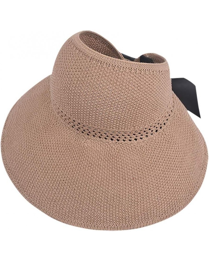 Adjustable Cycling Hat Straw Ladies Beach Hat Floppy Women Cap Summer Sunscreen Baseball Caps Khaki $8.22 Sun Hats