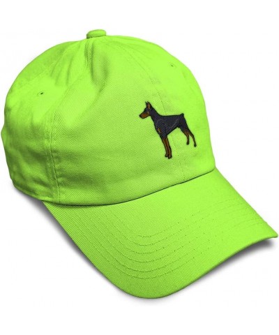 Soft Baseball Cap Doberman Dog B Embroidery Dogs Doberman Twill Cotton Giraffes Dad Hats for Men & Women Lime Design Only $14...