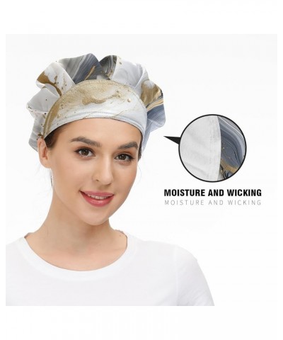 Working Cap with Sweatband Elastic Toggle Adjustable Bouffant Hats Printed for Woman Man (33) Marble Yellow_1 $11.99 Balaclavas