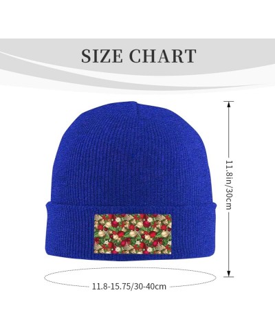 Tree Spruce Leaves Balls Flowers Berry Print Knitted Hat Daily Warm Hat,Soft Outdoor Beanie for Men Women,Eisure Blue $10.75 ...