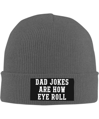 Beanie,Dad Jokes are How Eye Roll Beanie Hat Women Knitted Hat Skull Cap Men Knit Hat Slouchy Hat Hedging Cap Black Deep Heat...