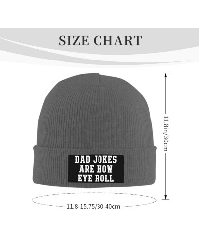 Beanie,Dad Jokes are How Eye Roll Beanie Hat Women Knitted Hat Skull Cap Men Knit Hat Slouchy Hat Hedging Cap Black Deep Heat...