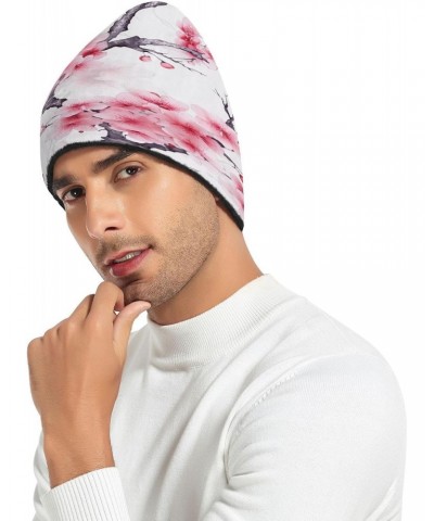 Flower Floral Pink Knit Beanie Hat for Men and Women, Unisex Skull Cap Pure Black Inside 20848616 $11.21 Skullies & Beanies