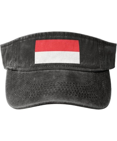 Stylish Indonesian Flag Cowboy Empty Top Sun Hat Blank Baseball Cap for Men Women - Large Brim Sun Protection Black $10.92 Su...