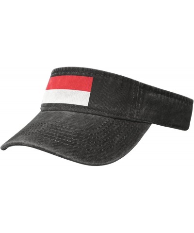 Stylish Indonesian Flag Cowboy Empty Top Sun Hat Blank Baseball Cap for Men Women - Large Brim Sun Protection Black $10.92 Su...