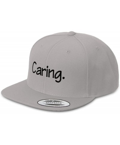 Snapback Hats for Men & Women Caring Human Values Acrylic Flat Bill Baseball Cap Silver Design Only $16.80 Baseball Caps