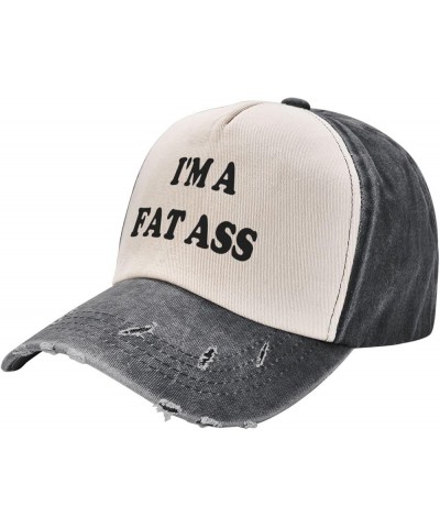 I'm A Fat Ass-Dad Hat Funny Hats Men Women Snapback Baseball Caps Fun Party Gifts Black and White $6.62 Baseball Caps