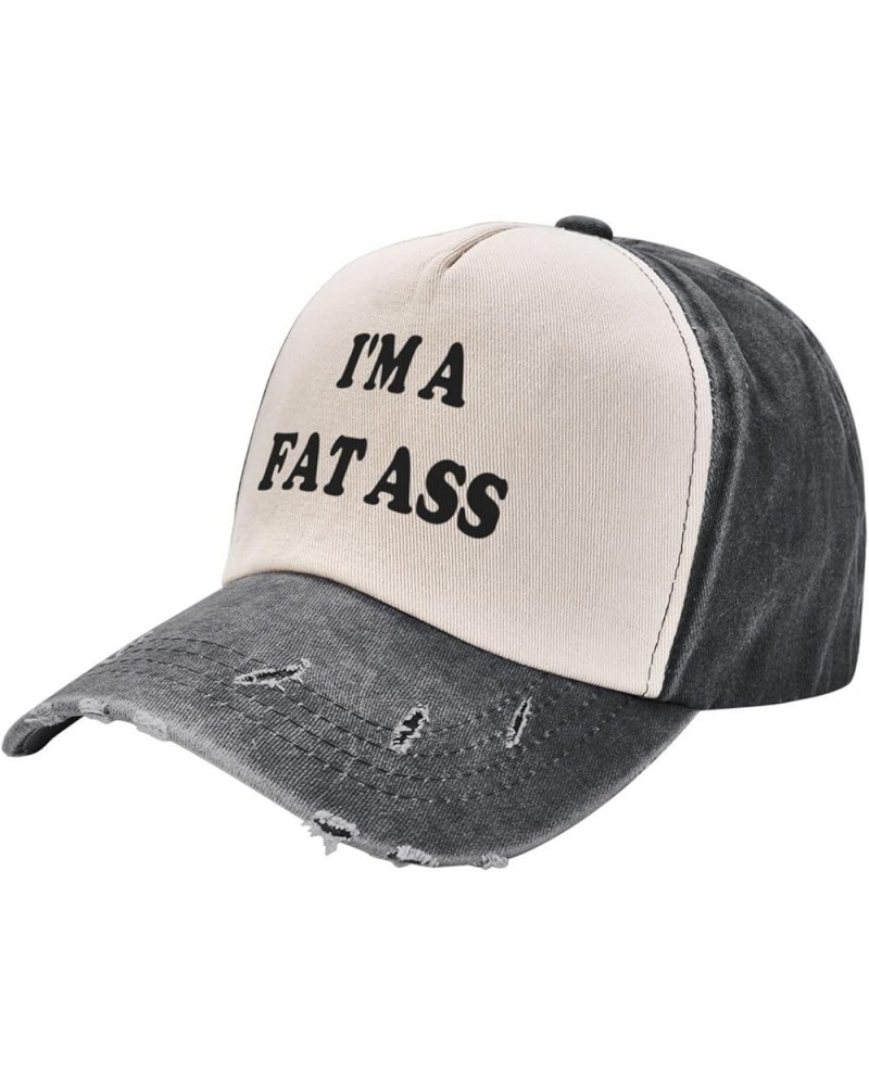 I'm A Fat Ass-Dad Hat Funny Hats Men Women Snapback Baseball Caps Fun Party Gifts Black and White $6.62 Baseball Caps