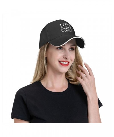 I Like Older Women Women's Baseball Caps Trendy Unisex Hat Men's Sun Hat Fashionable Adjustable Black Trucker Hats Black $9.1...