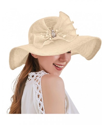 Womens Summer Dress Hat Wide Leaf Flower Bridal Shower Hat Sun Hats Beach Hat Size Large Beach Hat $15.45 Sun Hats