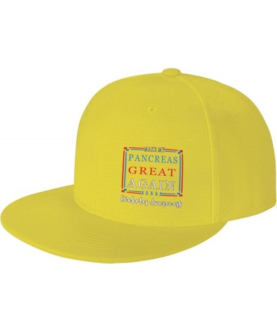 Snapback Baseball Cap Make My Pancreas Great Again Diabetes Awareness Hat for Men Women Yellow $11.54 Baseball Caps