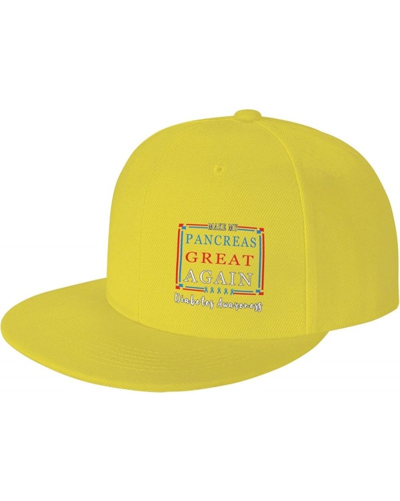 Snapback Baseball Cap Make My Pancreas Great Again Diabetes Awareness Hat for Men Women Yellow $11.54 Baseball Caps