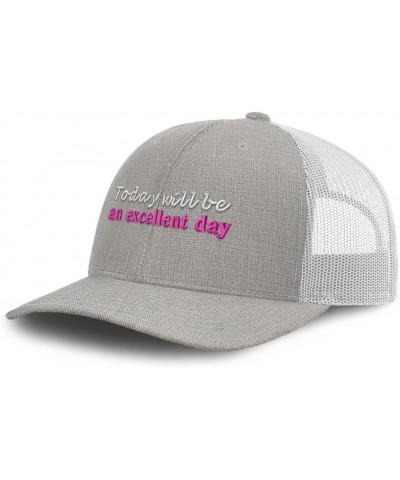 Trucker Hat Baseball Cap Today Will Be an Excellent Day Cotton Dad Hats for Men & Women Heather Tan White $15.38 Baseball Caps